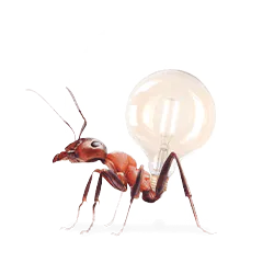 Ameise mit LED-Lampe